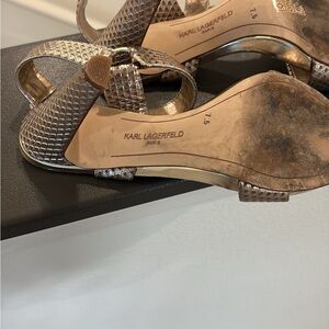 Karl Lagerfeld Metallic Textured Heels